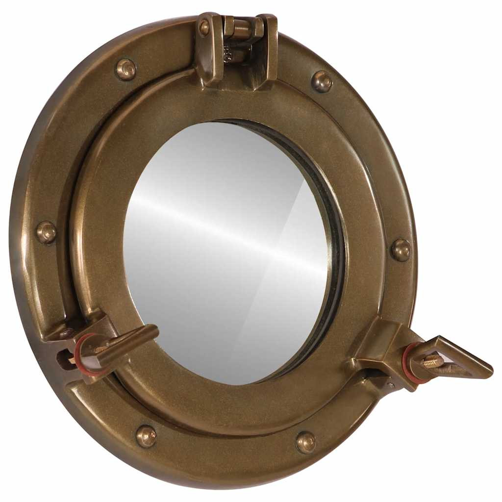vidaXL Bullaugen-Spiegel Wandmontage Ø23 cm Aluminium und Glas