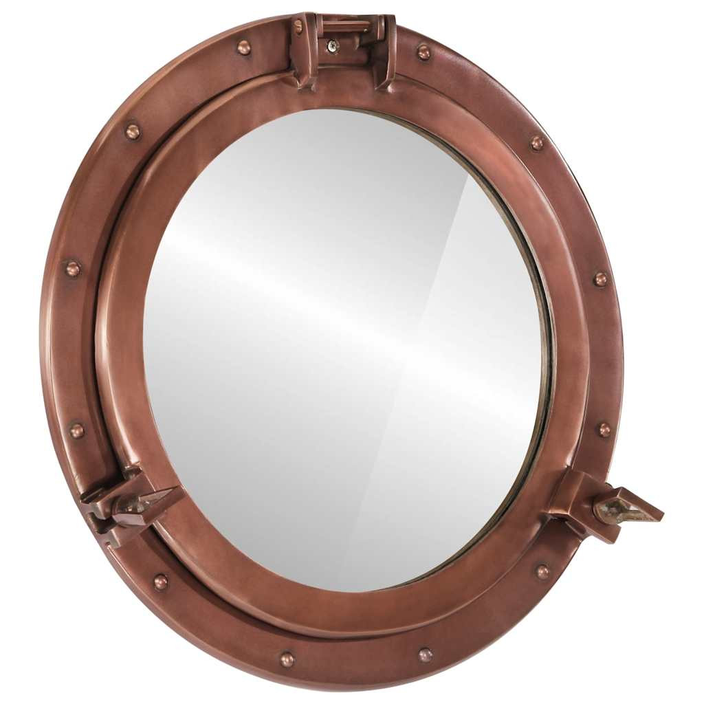 vidaXL Bullaugen-Spiegel Wandmontage Ø50 cm Aluminium und Glas