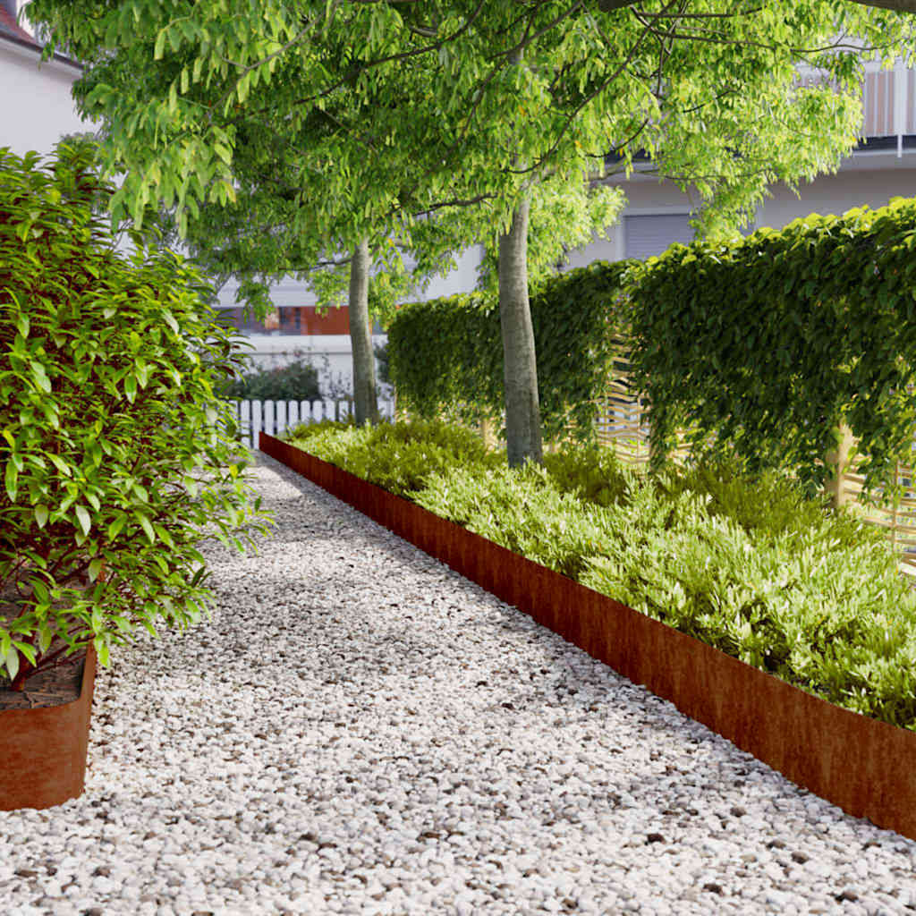 vidaXL Rasenkanten 10 Stk. 20x103 cm Flexibel Cortenstahl
