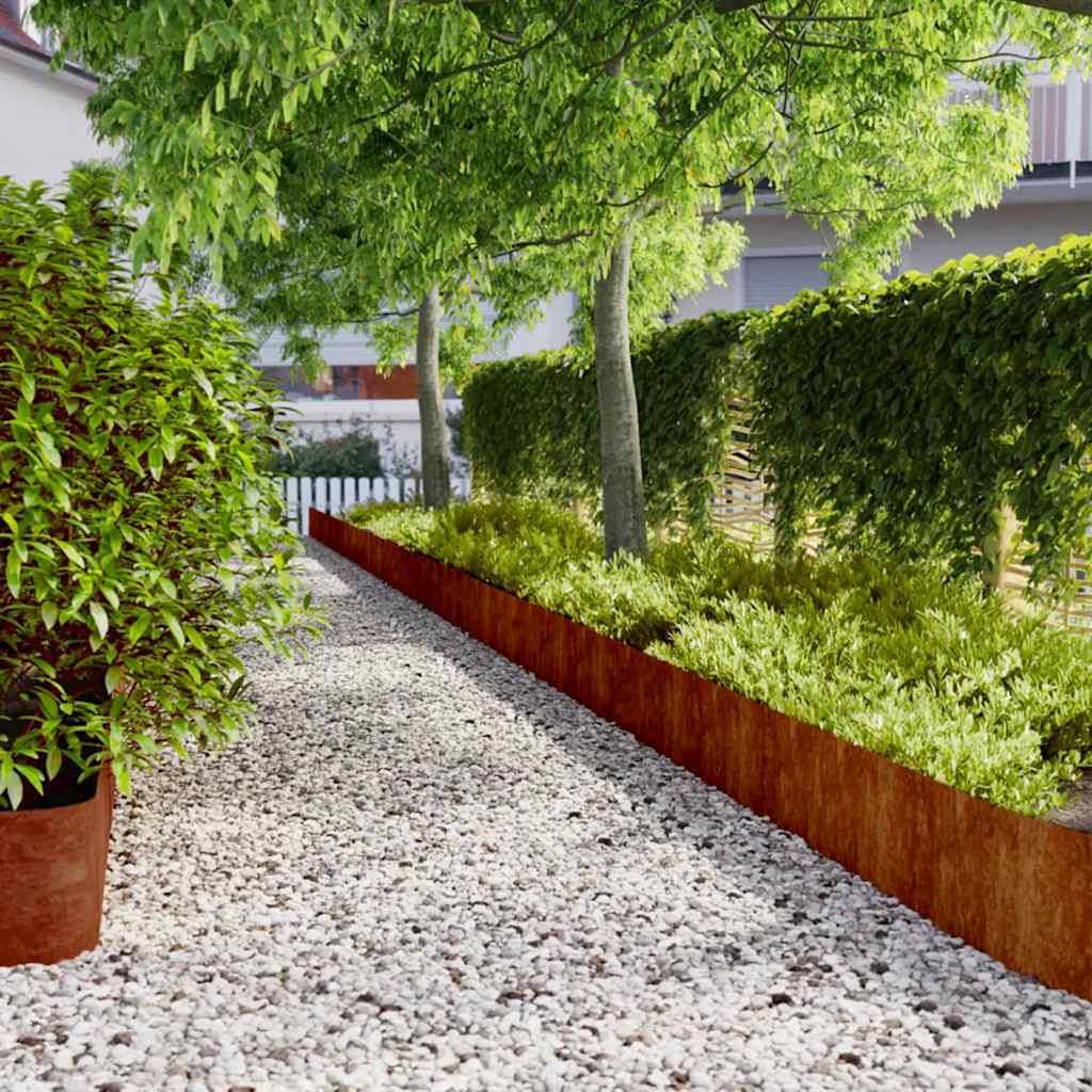 vidaXL Rasenkanten 10 Stk. 25x103 cm Flexibel Cortenstahl