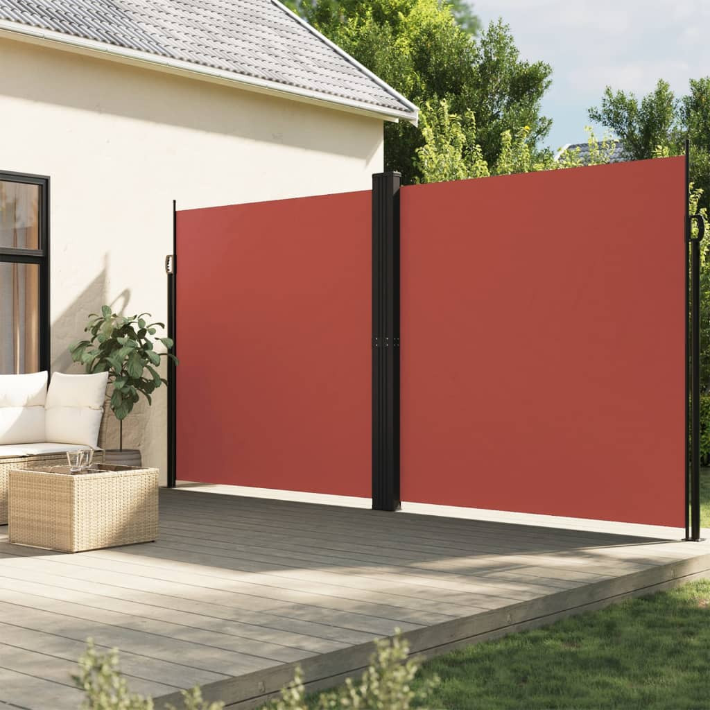 vidaXL Seitenmarkise Ausziehbar Terrakottarot 200x1200 cm
