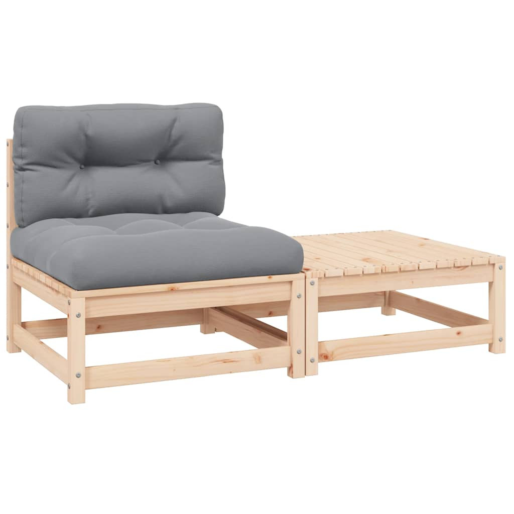vidaXL 2-tlg. Garten-Lounge-Set mit Kissen Kiefer Massivholz