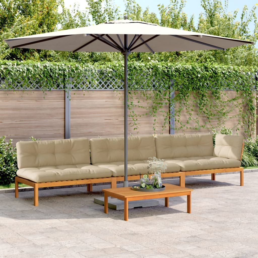 vidaXL 4-tlg. Garten-Sofagarnitur aus Paletten mit Kissen Akazienholz