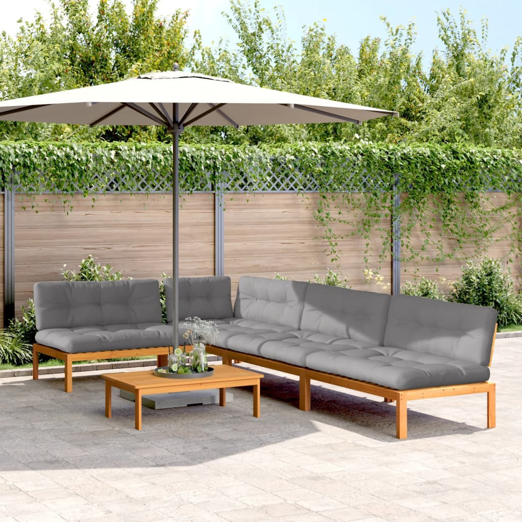 vidaXL 5-tlg. Garten-Sofagarnitur aus Paletten mit Kissen Akazienholz