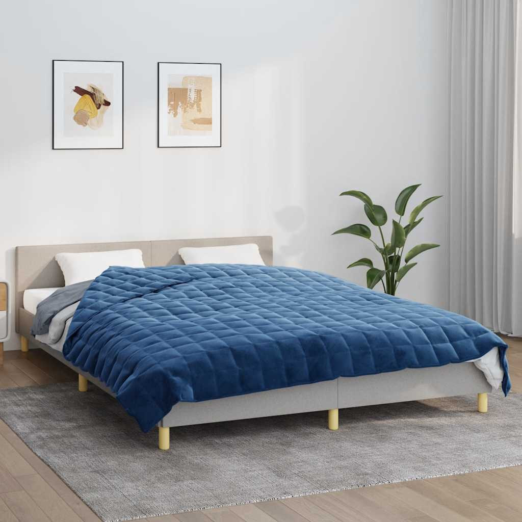 vidaXL Gewichtsdecke Blau 220x235 cm 15 kg Stoff