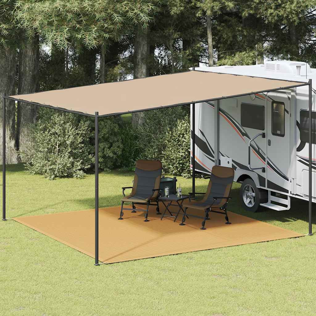 vidaXL Zeltteppich Sandfarbe 400x400 cm HDPE
