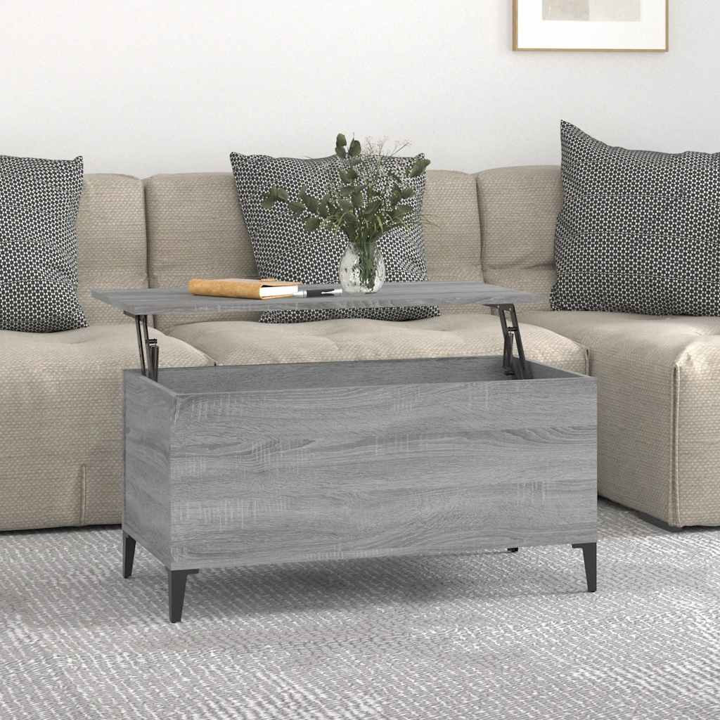 vidaXL Couchtisch Grau Sonoma 90x44,5x45 cm Holzwerkstoff