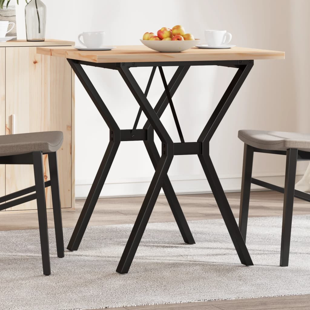 vidaXL Esstisch Y-Gestell 70x70x75,5 cm Massivholz Kiefer & Stahl