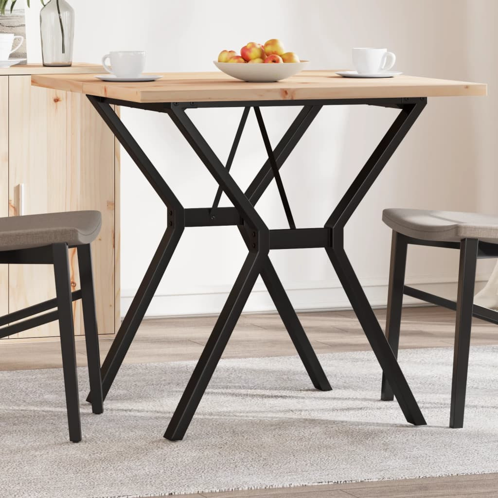 vidaXL Esstisch Y-Gestell 80x80x75,5 cm Massivholz Kiefer & Stahl