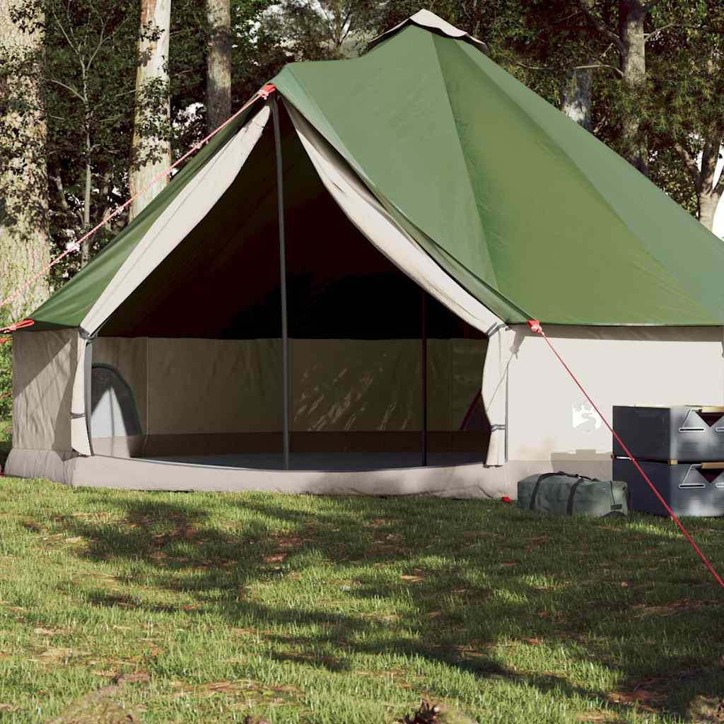 vidaXL Tipi-Familienzelt 8 Personen Grün Wasserdicht