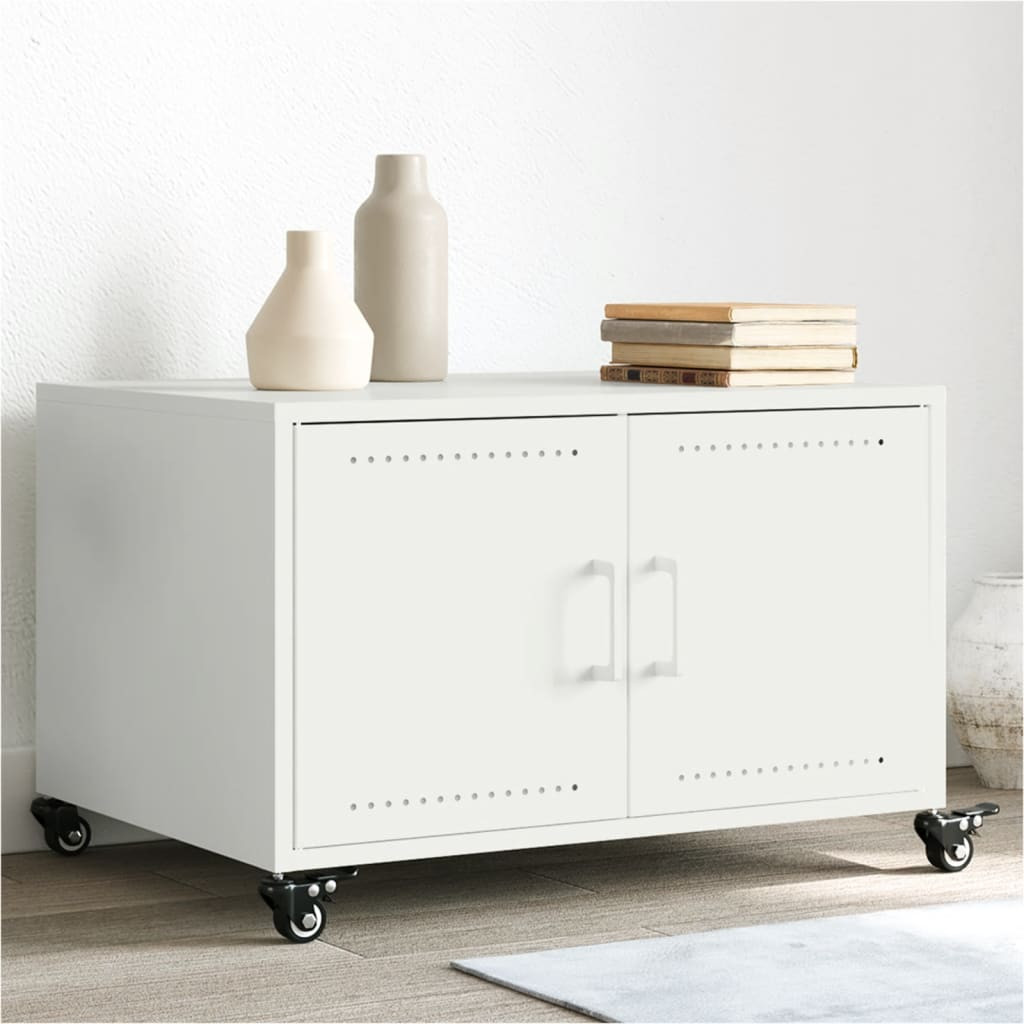 vidaXL Couchtisch Weiß 68x50x43,5 cm Stahl