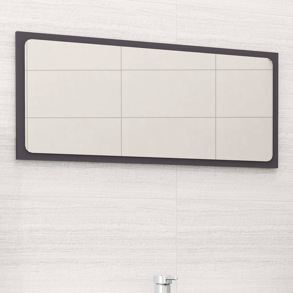 vidaXL Badspiegel Grau 80x1,5x37 cm Holzwerkstoff