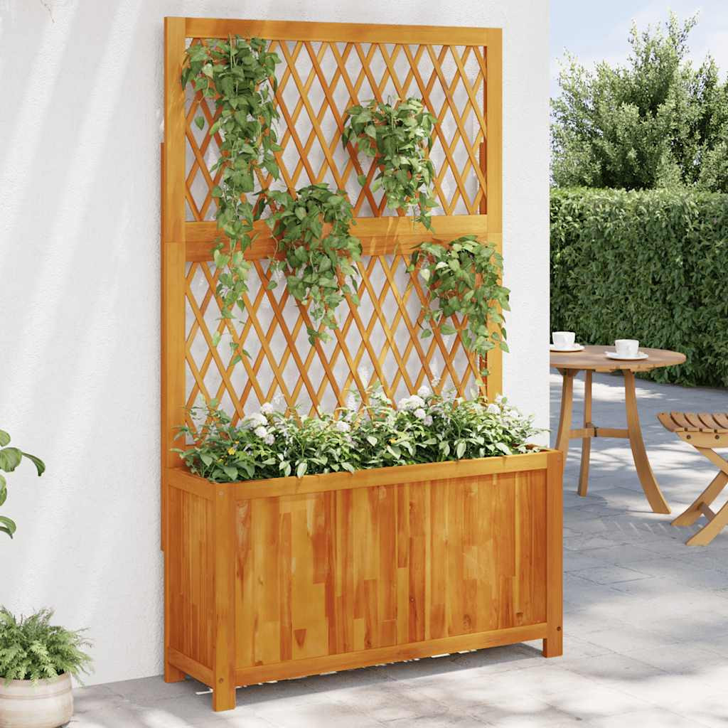 vidaXL Pflanzkübel mit Rankgitter 100x32x165 cm Massivholz Akazie