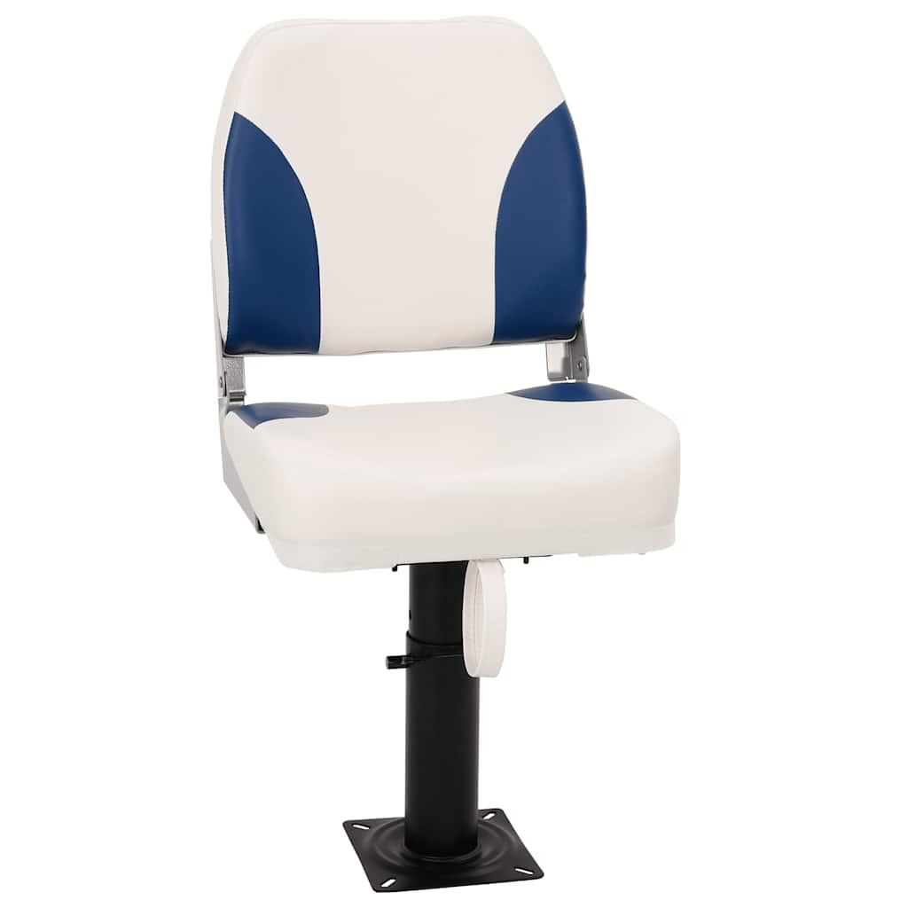 vidaXL Klappbarer Bootssitz 1 Set Blau und Weiß 41x36x48 cm