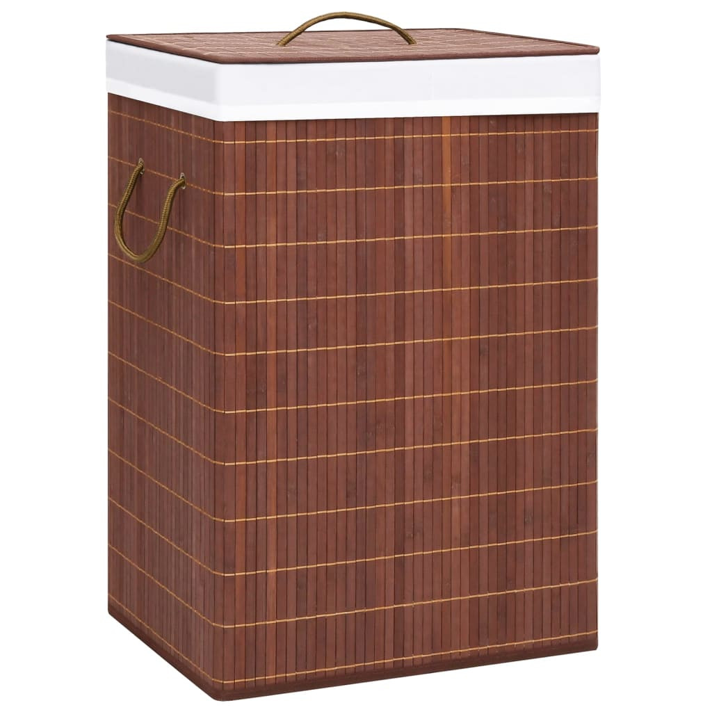 vidaXL Bambus-Wäschekorb mit 2 Fächern Braun 72 L