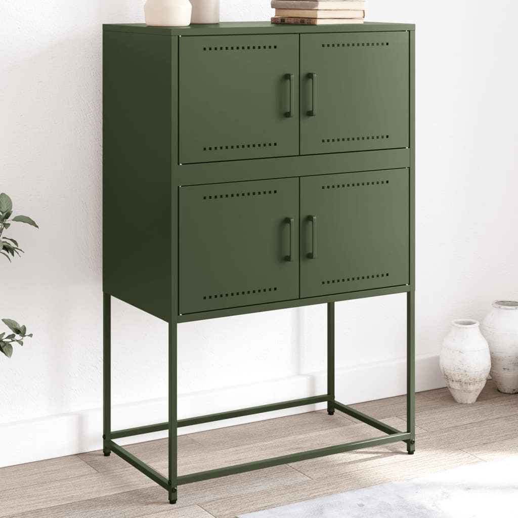 vidaXL Sideboard Olivgrün 68,5x38,5x107 cm Stahl