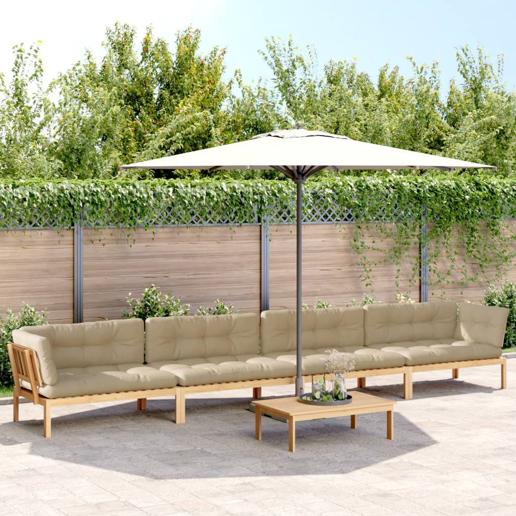 vidaXL 5-tlg. Garten-Sofagarnitur aus Paletten mit Kissen Akazienholz