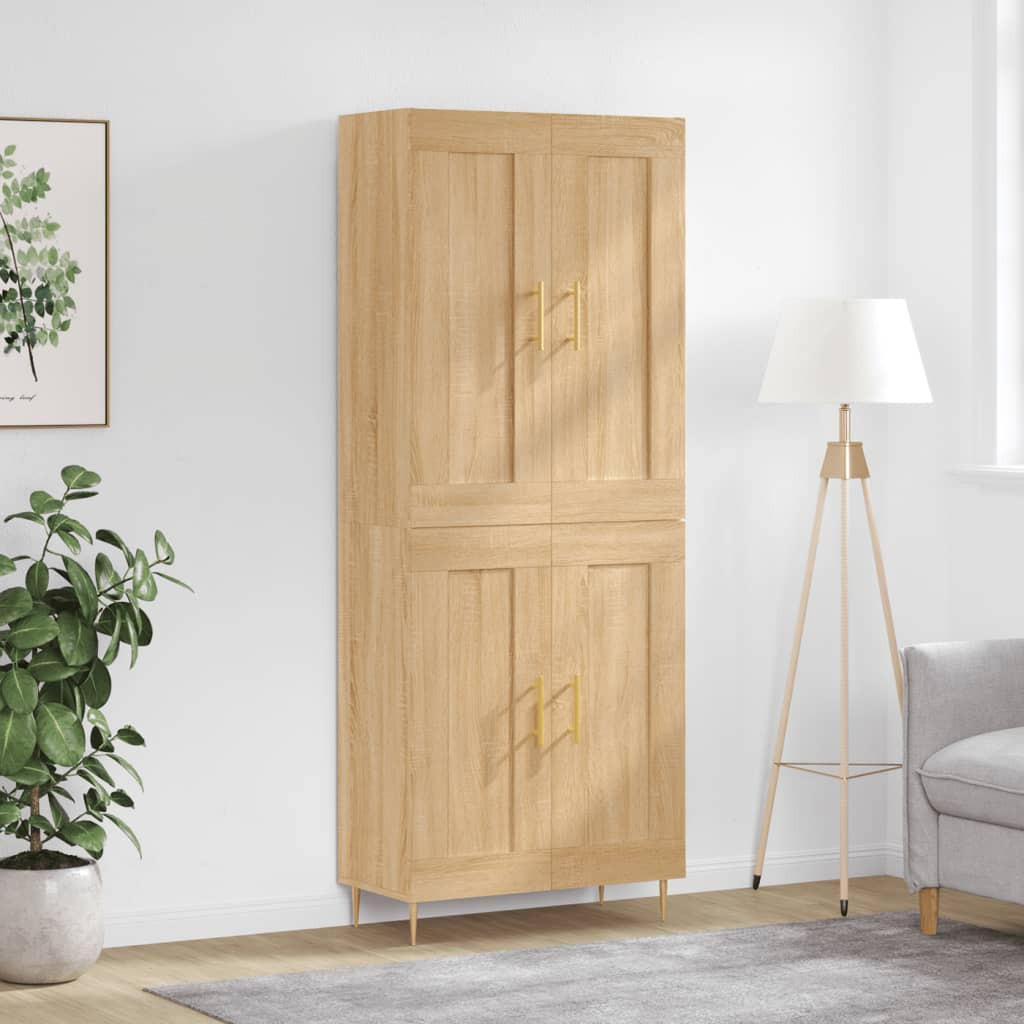 vidaXL Highboard Sonoma-Eiche 69,5x34x180 cm Holzwerkstoff