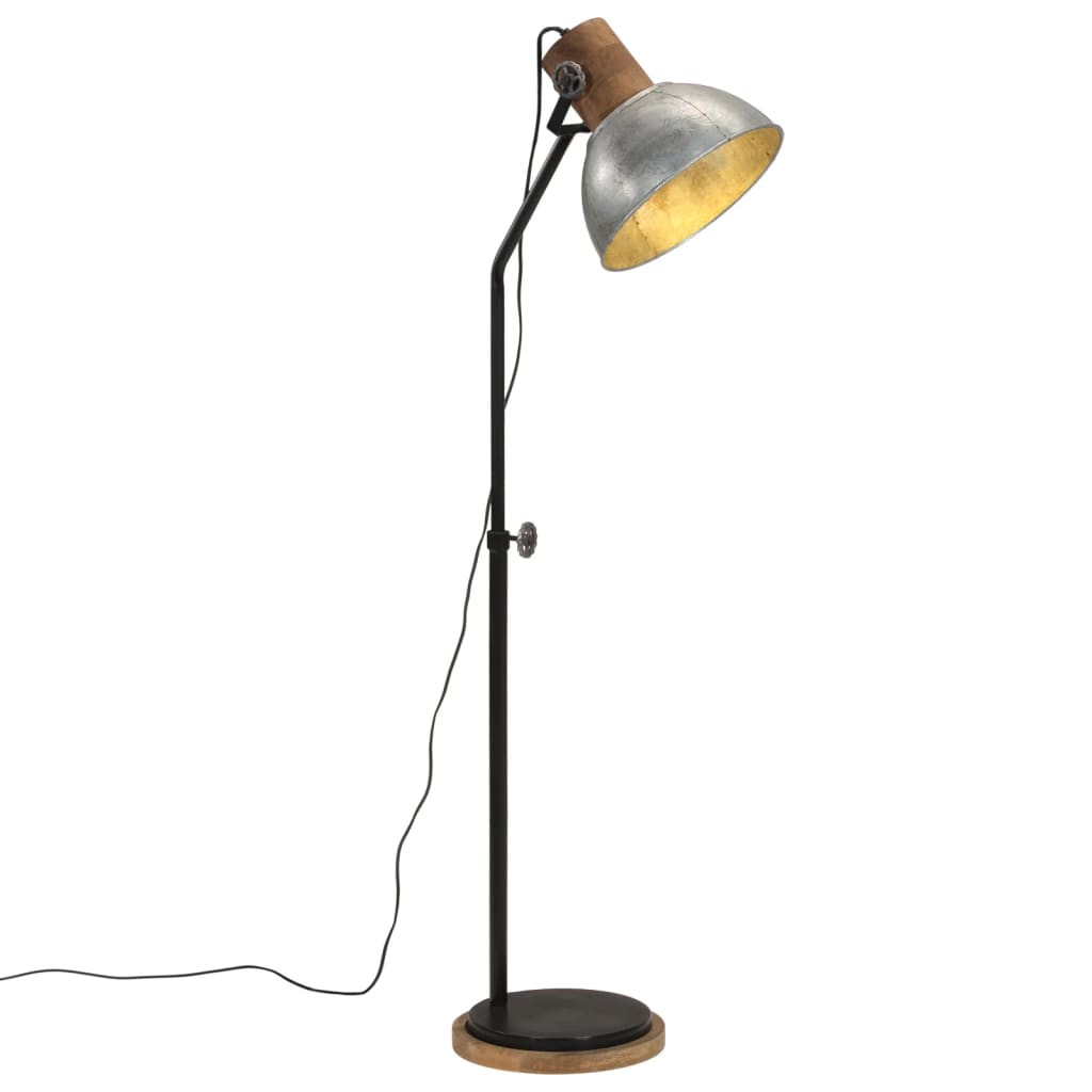 vidaXL Stehleuchte 25 W Vintage Silbern 30x30x100-150 cm E27