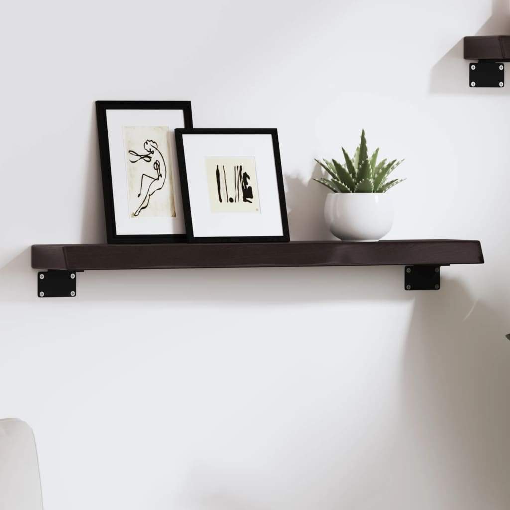 vidaXL Wandregal Dunkelbraun 60x10x4 cm Massivholz Eiche Behandelt