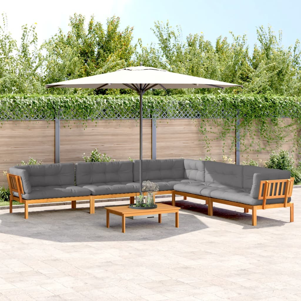 vidaXL 6-tlg. Garten-Sofagarnitur aus Paletten mit Kissen Akazienholz