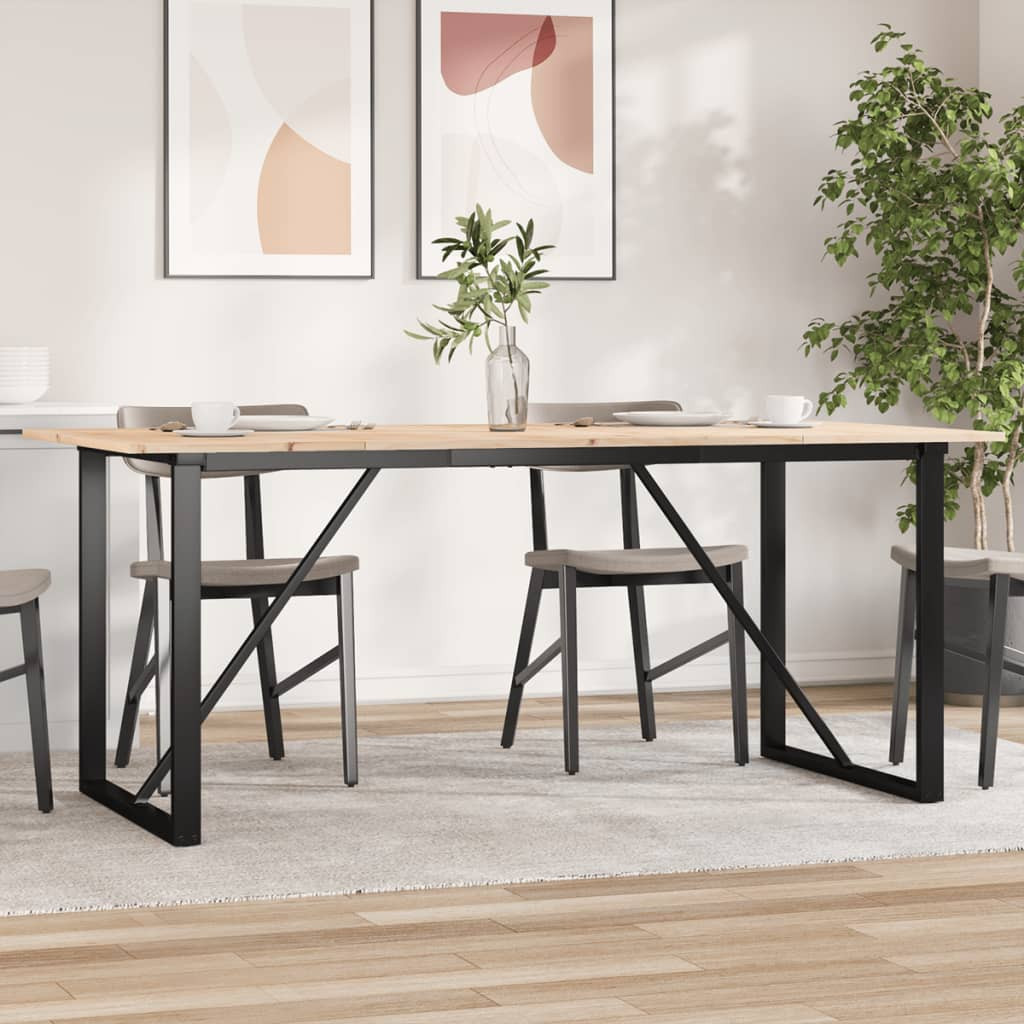 vidaXL Esstisch O-Gestell 180x90x75 cm Massivholz Kiefer und Stahl