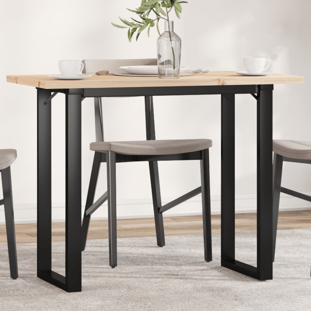 vidaXL Esstisch O-Gestell 100x50x75,5 cm Massivholz Kiefer & Stahl