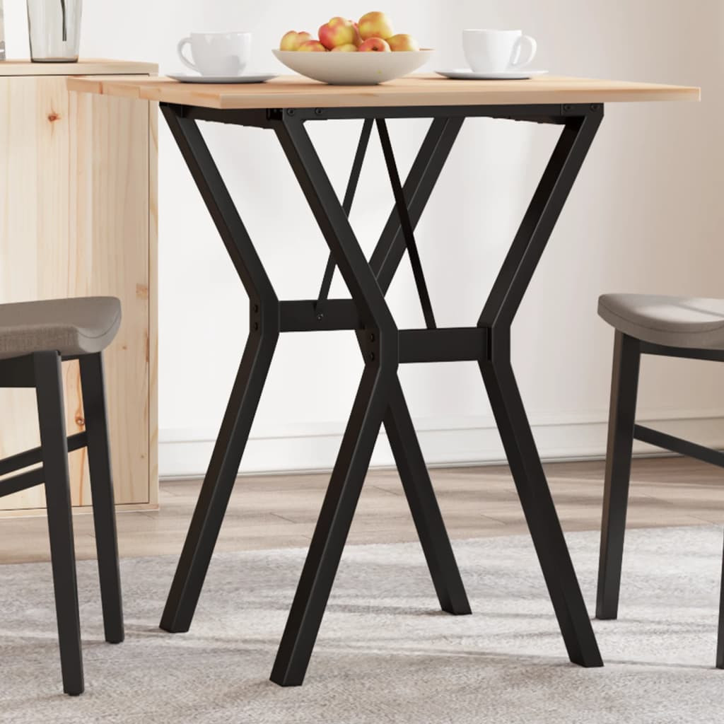 vidaXL Esstisch Y-Gestell 70x70x75 cm Massivholz Kiefer und Stahl