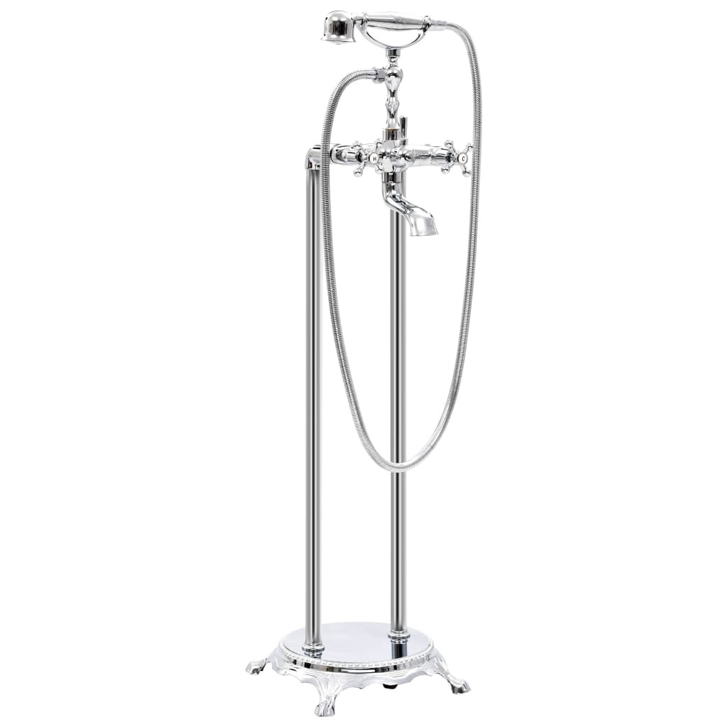 vidaXL Freistehende Badewannenarmatur Edelstahl 99,5 cm Silbern