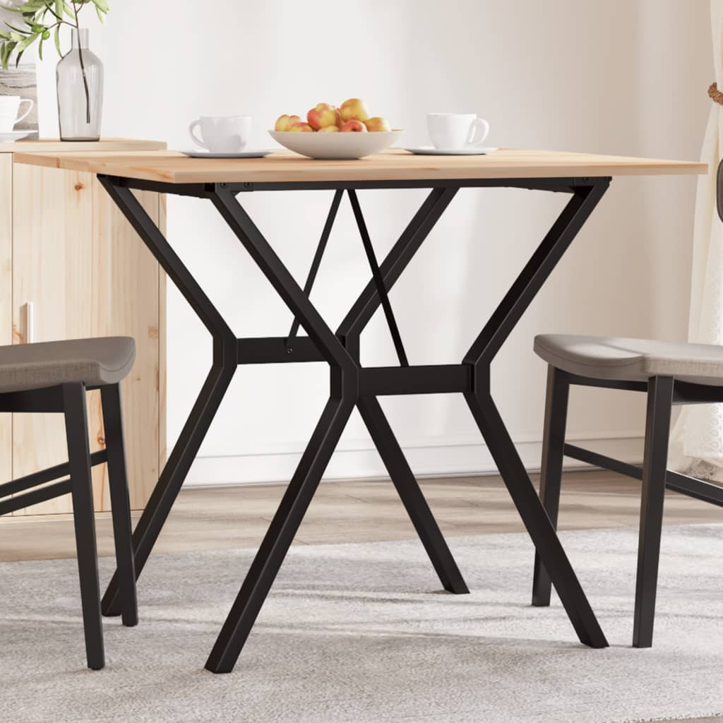 vidaXL Esstisch Y-Gestell 80x80x75 cm Massivholz Kiefer und Stahl