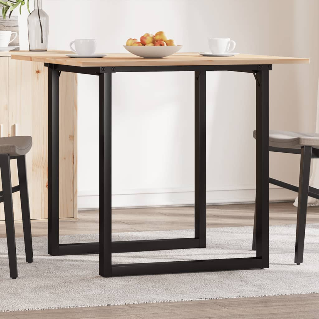 vidaXL Esstisch O-Gestell 80x80x75 cm Massivholz Kiefer und Stahl