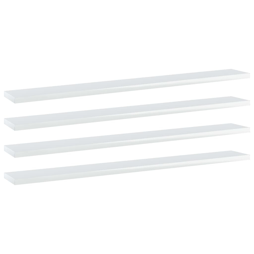 vidaXL Bücherregal-Bretter 4 Stk. Hochglanz-Weiß 80x10x1,5 cm