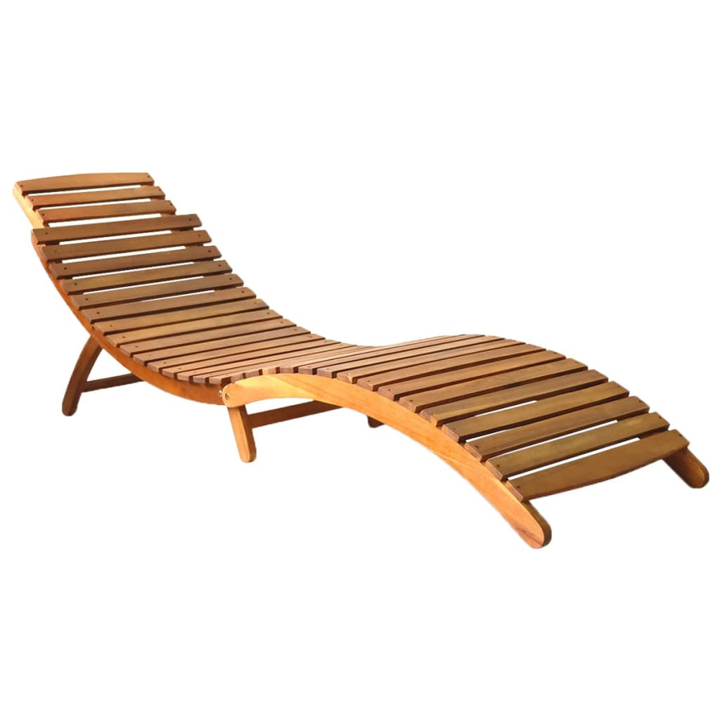 vidaXL | Sonnenliege | 1-Person Braun 55 x 184 x 64cm Massivholz Akazie