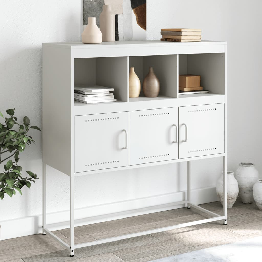 vidaXL Sideboard Weiß 100,5x39x107 cm Stahl