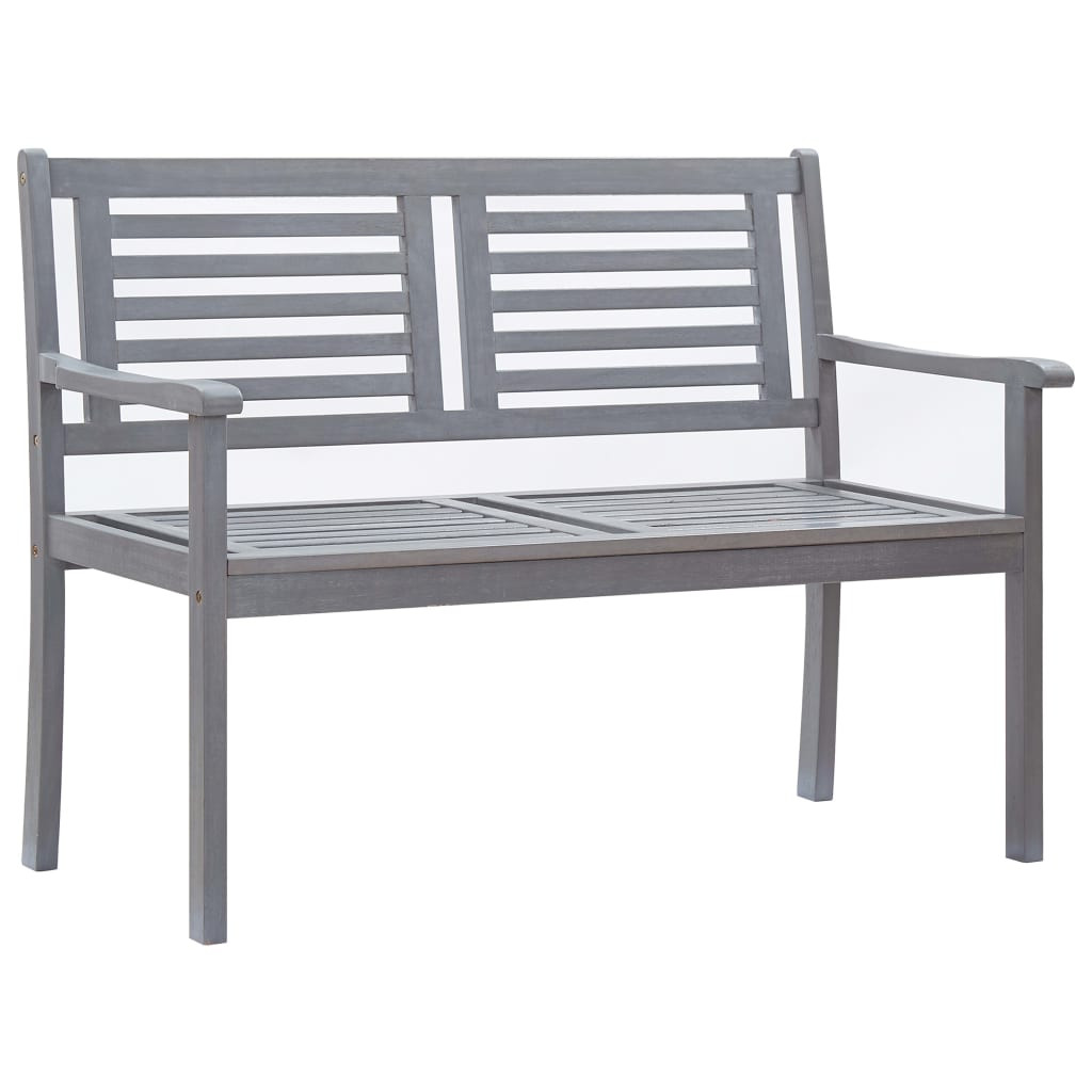 vidaXL Gartenbank 2-Sitzer 120 cm Grau Massivholz Eukalyptus