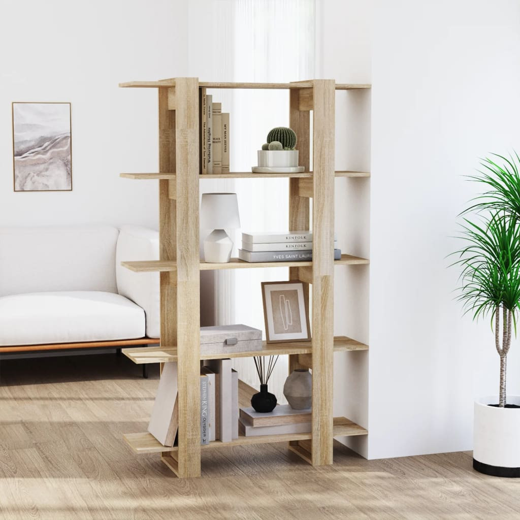 vidaXL Bücherregal/Raumteiler Sonoma-Eiche 100×30×160 cm