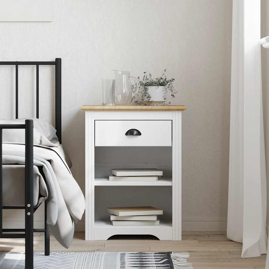 vidaXL Nachttisch BODO Braun 53x38,5x67 cm Massivholz Kiefer
