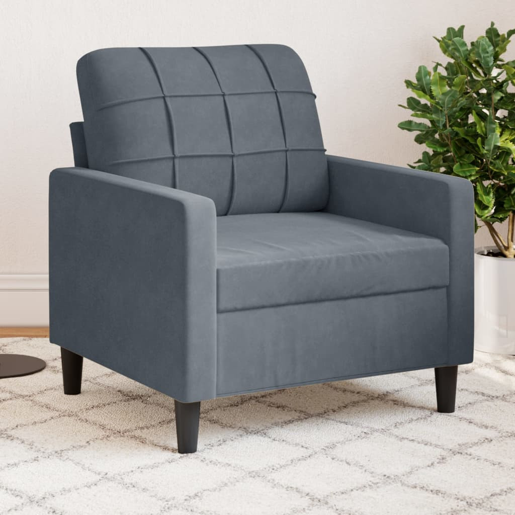 vidaXL Sessel Dunkelgrau 60 cm Samt