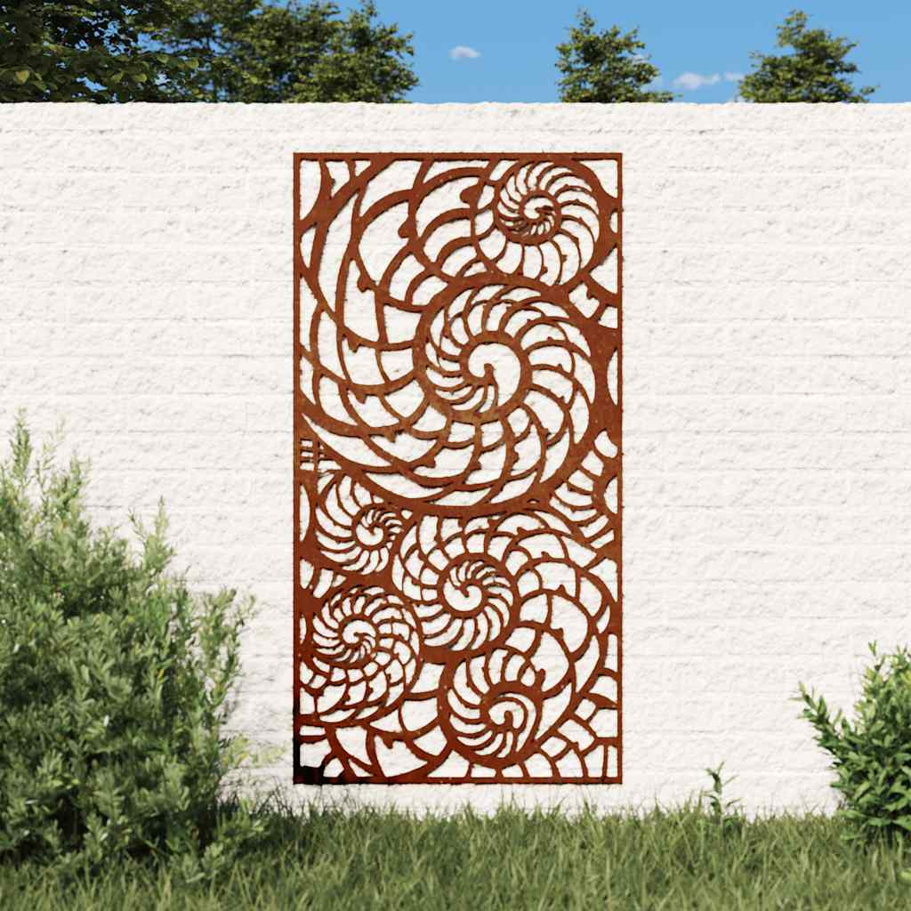 vidaXL Garten-Wanddeko 105x55 cm Cortenstahl Muschel-Design