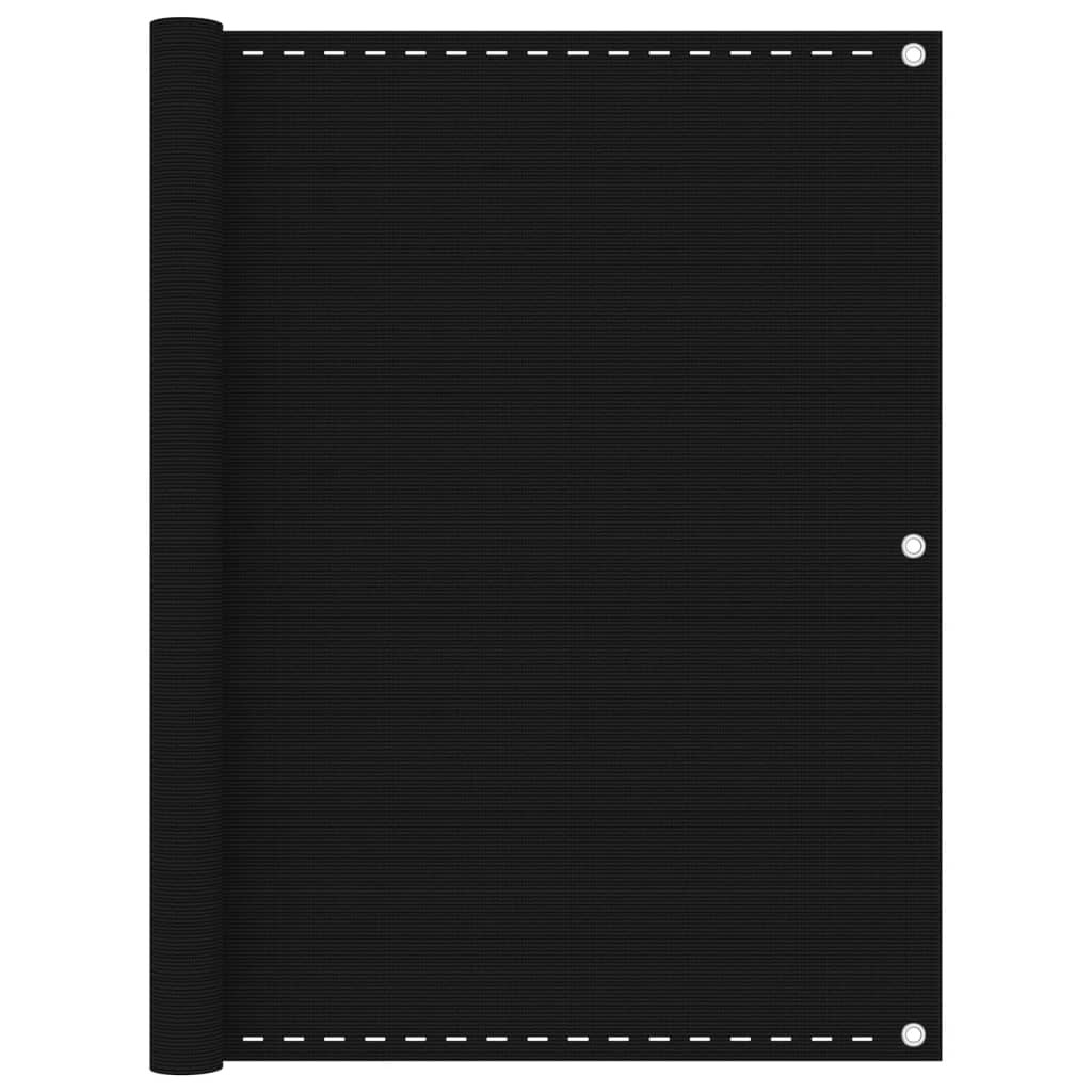 vidaXL Balkon-Sichtschutz Schwarz 120x600 cm HDPE