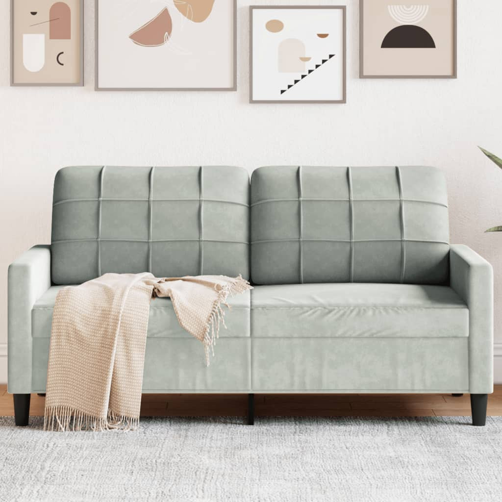 vidaXL 2-Sitzer-Sofa Hellgrau 140 cm Samt