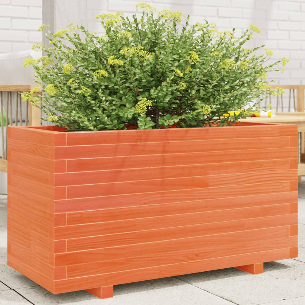 vidaXL Pflanzkübel Wachsbraun 90x40x49,5 cm Massivholz Kiefer