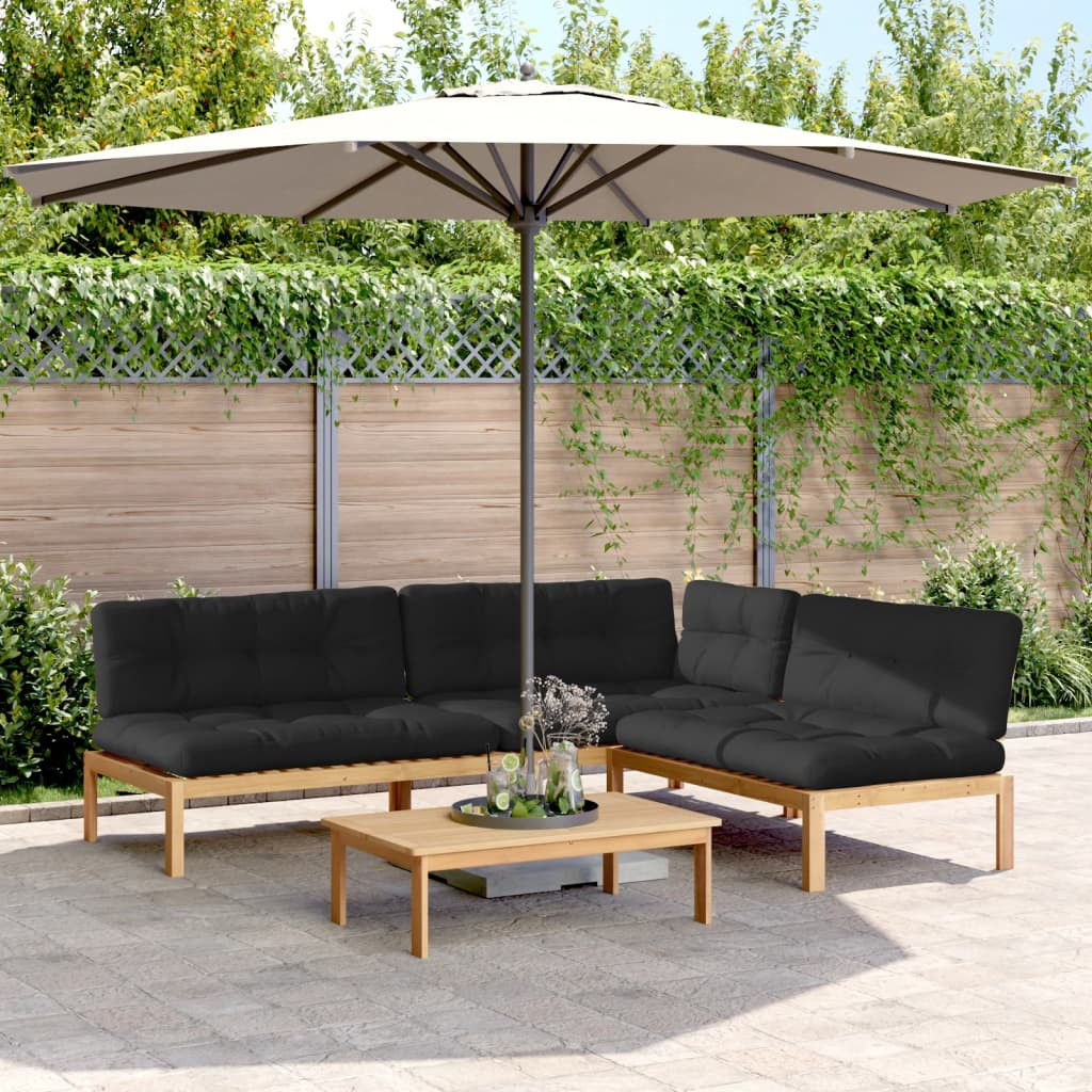 vidaXL 4-tlg. Garten-Sofagarnitur aus Paletten mit Kissen Akazienholz
