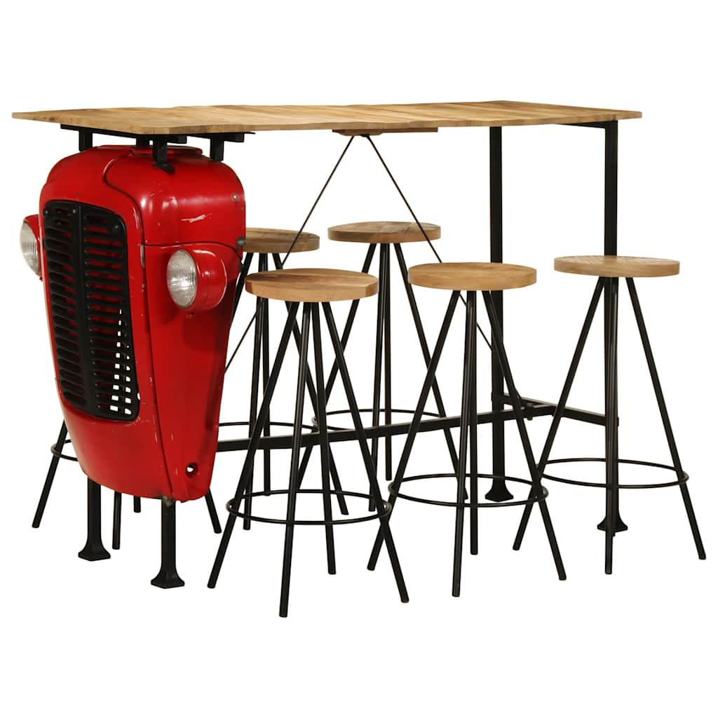 vidaXL 7-tlg. Bar-Set Massivholz Mango
