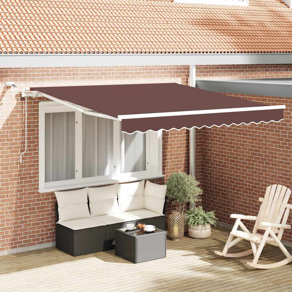 vidaXL Markise Automatisch mit LED Braun 300x250 cm