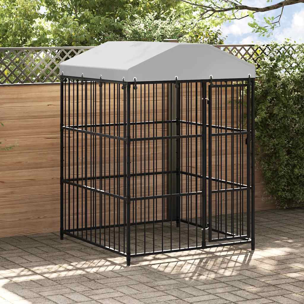 vidaXL Outdoor-Hundezwinger mit Überdachung 150 x 150 x 200 cm