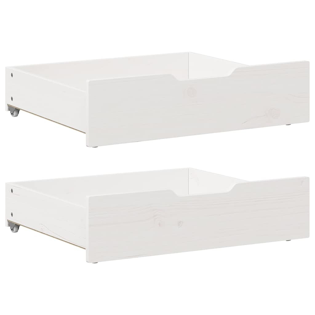 vidaXL Bettschubladen 2 Stk. Weiß 65x55x17 cm Massivholz Kiefer