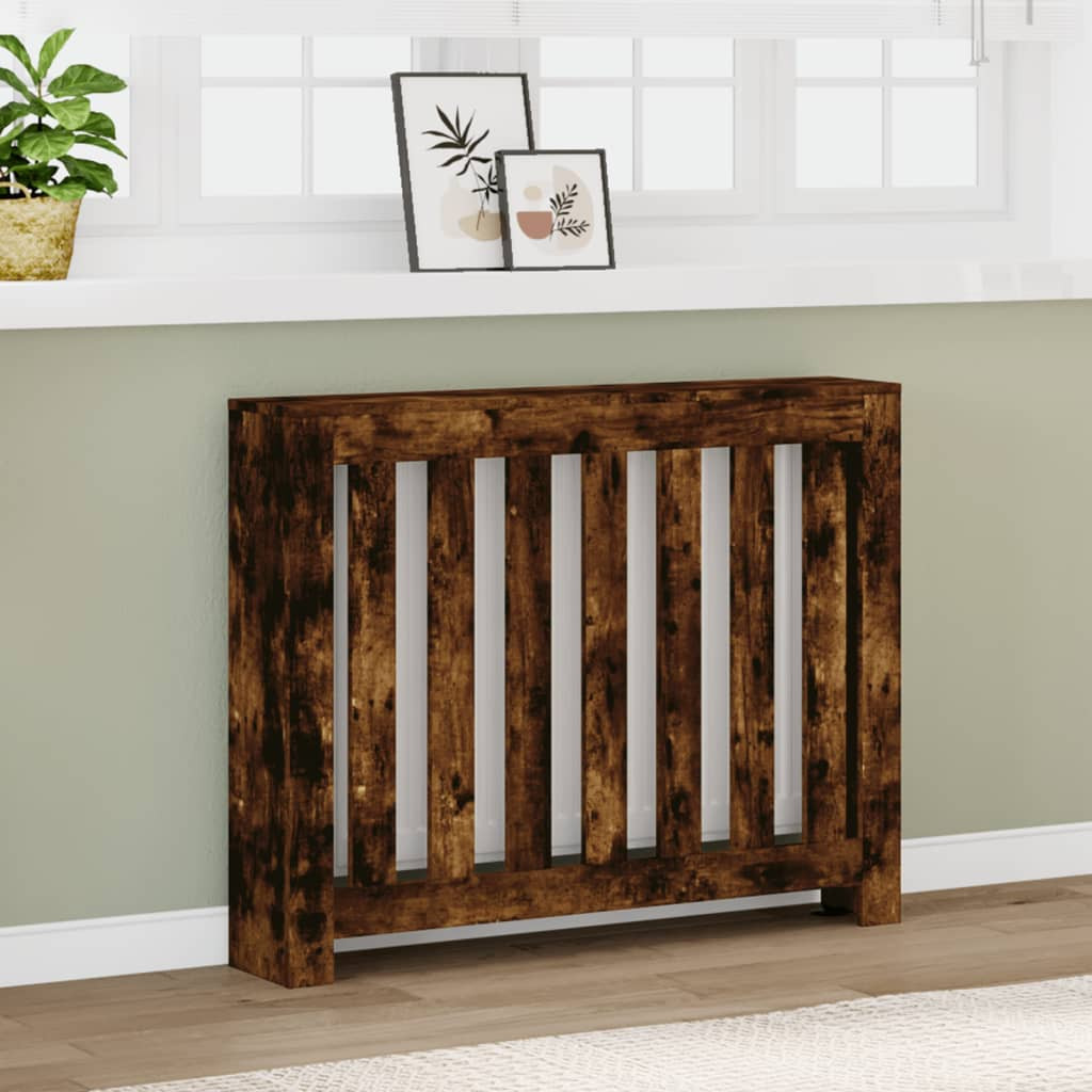 vidaXL Heizkörperverkleidung Räuchereiche 104x20x82 cm Holzwerkstoff