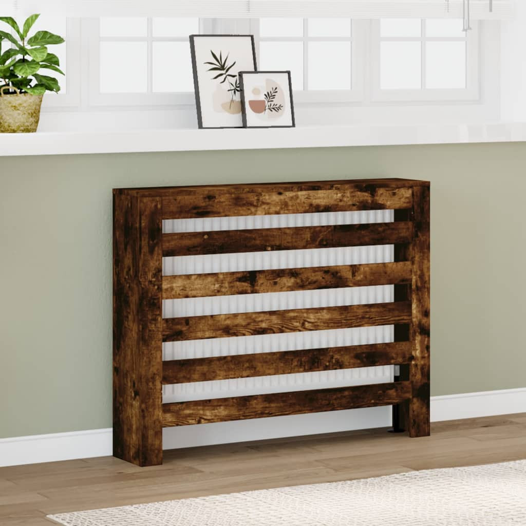 vidaXL Heizkörperverkleidung Räuchereiche 104x20x82 cm Holzwerkstoff