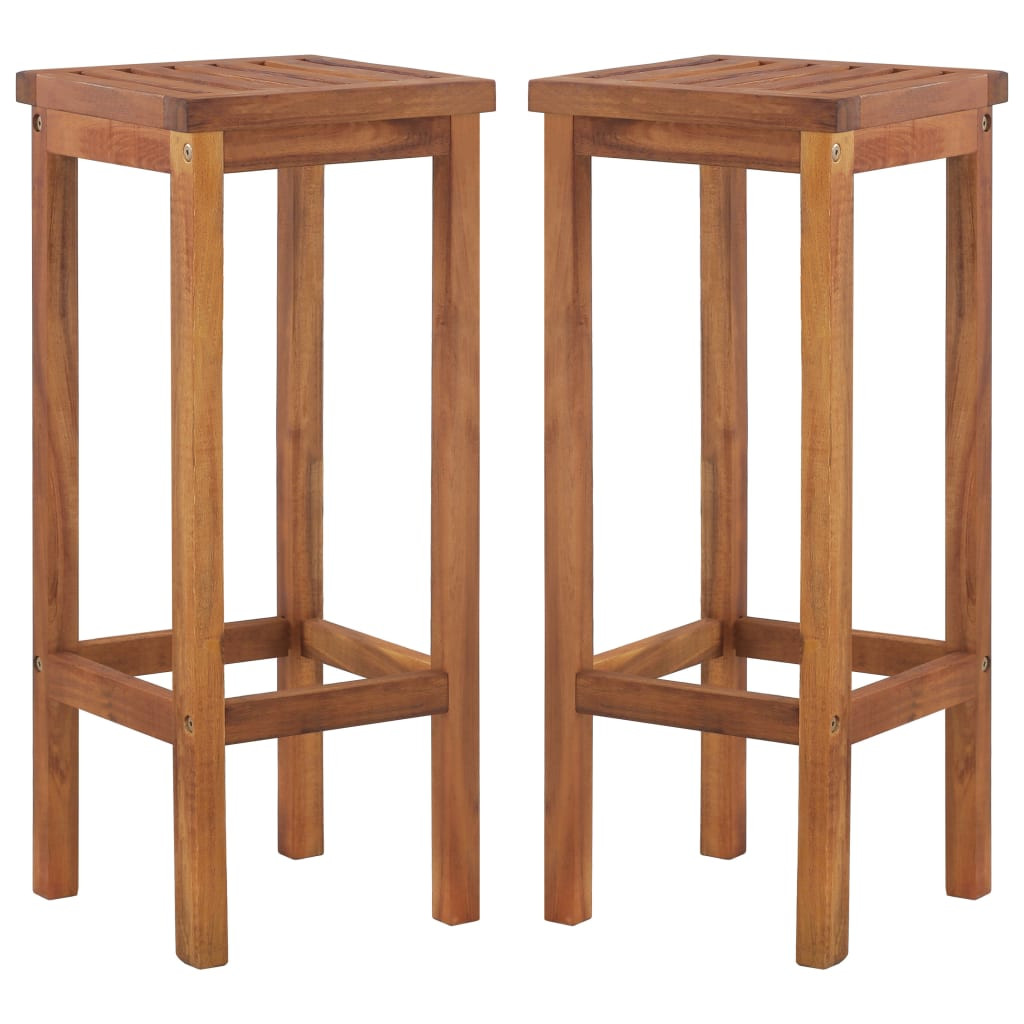 vidaXL Barhocker 2 Stk. Massivholz Akazie